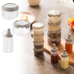 Storage Bottles Kitchen Plastic Squeeze Bottle Condiment Dispenser For Sauce Vinegar Oil Jam Cooking Tools 4Pcs