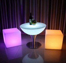Camp Furniture Selling Lighting Cube Creative Bar Stool Remote Control 7 Colourful Lights USB Charging Box only Bar Stool6712812