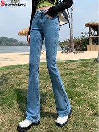 Women's Jeans High Waist Strecth Skinny Flare Vaqueros Fashion Elegant Vintage Casual Boot Cut Women Korea Streetwear Denim Pants