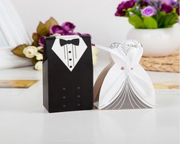 100 Pieces Creative Bride and Groom Candy Box For Wedding Sweet Bag Wedding Favors Gift For Guest6042180