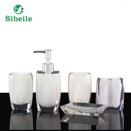 Liquid Soap Dispenser SBLE 5 Piece Bathroom Accessory Set Resin Dish Toothbrush Holder & Tumbler