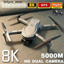 Drones V88 drone 8K professional high-definition aviation dual camera omnidirectional obstacle avoidance drone four helicopter 5000M remote control toy S24513