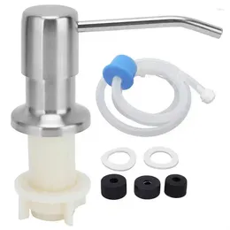 Liquid Soap Dispenser 10.5 X 11.5cm Sink Kit Pump Head Stainless Steel Kitchen Built In With Extension Tube