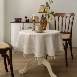 Table Cloth French Dessert Tablecloth Ins Cotton Coffee Japanese High-end Round Desk Cover