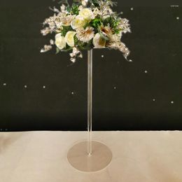 Candle Holders 10 Pcs/ Lot Table Flower Rack 60 CM Tall Round Acrylic Crystal Wedding Road Lead Centerpiece Event Party Decoration