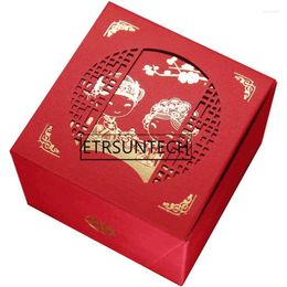 Gift Wrap 300pcs Hollow Wedding Candy Boxes Chinese Double Happiness Sweet Honey Valentine's Case Party Favour Package