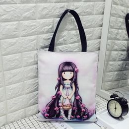 Shoulder Bags Fashion Women Handbag Canvas Bag Literary Girl Cartoon High Quality Durable School Shopping 2024 Spring