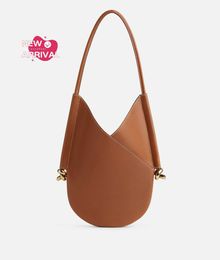 Designer Womens Bag Small Solstice BotegaVeneta Small calf leather shoulder bag with signature knot details Light wood