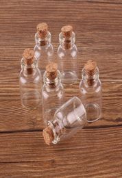 100pcs 16246mm 15ml Mini Glass Wishing Bottles Tiny Jars Vials With Cork Stopper wedding gift2186505