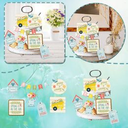 Plates Flat Decor Home Spring Tiered Tray Kitchen Market Mini Flower Signs For Easter Table Decorations The
