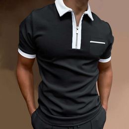 Designer polo shirt New polo shirt men European and American Men's Wear Flip Collar Fashion Slim Fit Pocket Men's T-shirt A-2