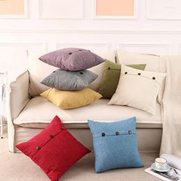 Pillow S Case Button Flax Home Decorative Cases Line Covers Pillows Sofa Bed Cover