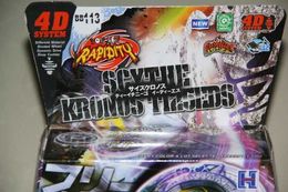 4D Beyblades Spinning Top Scythe Kronos Fight 4D box BB-113 Metal Fury Launchers cheap toys l-drago