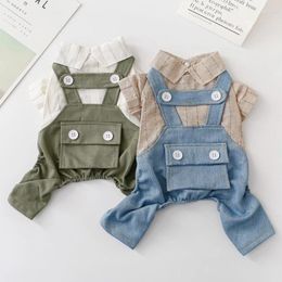 Dog Apparel Summer Trousers Jumpsuit Jeans Rompers Puppy Small Clothes Yorkie Pomeranian Maltese Poodle Bichon Schnauzer Clothing