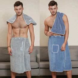 Towel Men Quick-Dry Wearable Microfiber Fabric Bathrobe Adult Spa Body Face Running Blanket Travel Swimming