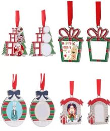 Sublimation White Blank Metal Christmas Decorations Heat Transfer Santa Claus Pendant DIY Christmas Tree Ornaments Gifts9454645