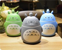 Noverlty Cute Cartoon Totoro Portable Thermos Bottle Creative Anime Termos Cup and Mug Glass Vacuum Flasks Bottle Drop 2015654147