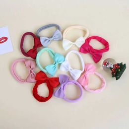 Hair Accessories 10Colors Baby Bowknot Headband Nylon Solid Elastic Hair Bands Turban Headwear Newborn Kids Newborn Fashion Hair Accessories