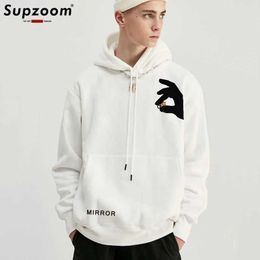 Men's Hoodies Sweatshirts Supzoo 2024 New Hot Top Fashion Sweatshirt Casual Full Hooded Cotton Hip Hop Wool Hoodie for Men