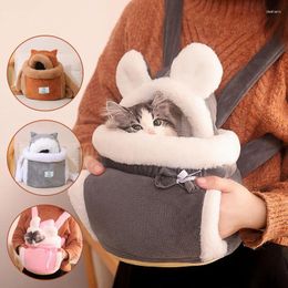 Cat Carriers Warm Pussy Sling Winter Soft Plush Pet Outdoor Travel Backpack Small Dog Breathable Carrying Bag Supplies Carrier For