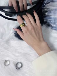 Brand Westwoods Punk Cool Style Old Saturn Middle Age Ring Fashion Black Love Planet Female Nail 9FM4