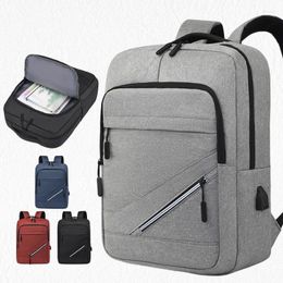 Backpack Large Capacity Men Laptop Backpacks 15.6 Black Solid High School Bags Teen College Boy Gril Student