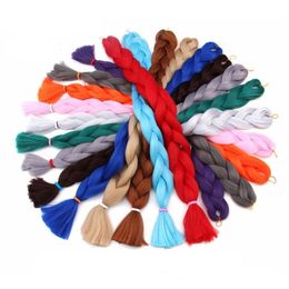 165g 41 Inch Single Ombre Color Multi-colour Green Pink Synthetic Hair Extension Twist Jumbo Braid Kanekalon Hair Bulks Dreadlock