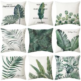 Pillow 2024 Tropical Plant Cover Throw Nordic Fresh Living Room Pillowcase Home Bedroom Decoration Sofa