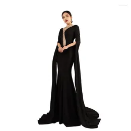 Party Dresses Bai Sha Water Sleeved Evening Dress For Women Host Banquet Elegant Handmade Beaded High End Light Luxury 463