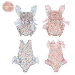 Clothing Sets Fashion Baby Girl Swim Suit Infant Toddler Child Flower Print Swimwear Bathing Summer Swimming Clothes 1-7Y