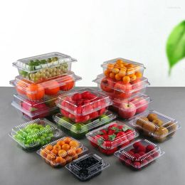 Take Out Containers 100pcs Transparent Packaging Box Disposable Fruit Food Preservation Pastry Cake Snacks Lunch Kitchen Storage Accessories