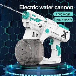 Gun Toys New High Capacity Water Gun Electric Pistol Shooting Toy Full Automatic Summer Beach Toy For Kid Children Boy Girls Adults Gifs T240513