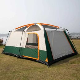 Tents and Shelters Tent Family Cabin 2 guest rooms 3 grid windows straight walls double decker outdoor large tent picnic camping familyQ240511