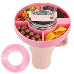 Plates Tumbler Snack Plate 3 Compartments Outdoor Picnic Stadium Portable Beverage Cup Top Tray Holder Container Bowl