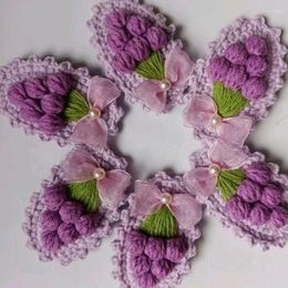 Party Favour Handmade Yarn Crochet Hair Clip With Cute Grapes Princess Sweet And Purple Accessory