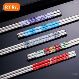 Chopsticks Pattern Sleek Design Anti-rust Approximately 16g Restaurant Supplies 5 Options Available Gift Idea Convenient Durable