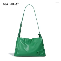 Evening Bags MABULA Adjustable Strap Women Hobo Shoulder Bag Simple Trend Vegant Leather Sling Cross Body Purse Brand Female Capacity