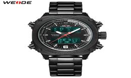 WEIDE Mens Sports Auto Date Week Display Digital Quartz Stainless Steel Band Belt Wristwatch Black Clock Relogio Masculino Hour5156127
