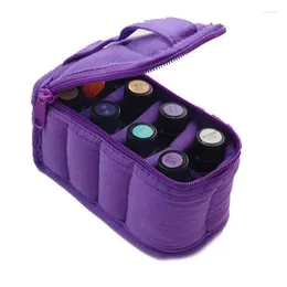 Storage Bags Mini 8-Grid Portable Essential Oils Bag Grid Pure Cotton Carry Case Roll On 5ml Oil Travel Organiser Box