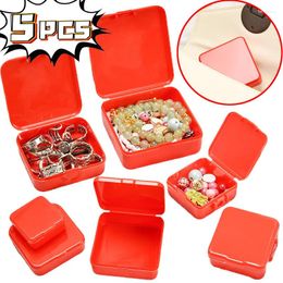 Jewelry Pouches Square Red Plastic Storage Box Exquisite Organizer Jewellery Packaging Organizers Multifunctional Portable