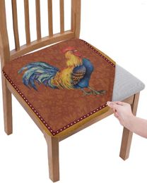Chair Covers Farm Animal Rooster Retro Polka Dot Seat Cushion Stretch Dining Cover Slipcovers For Home El Banquet Living Room