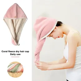 Towel Moisture-wicking Hair Hat Dual-port Adjustable Fast-drying Double-layer Coral Velvet For Thickened Quick