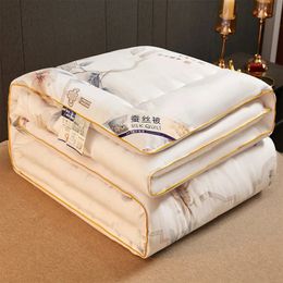 Formtheo Mulberry Silk Quilt Bedspread Sleeping Comforter King Queen Size Winter Duvets 220240 240514