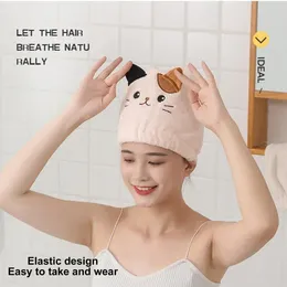 Towel Hair Drying Excellent Thickened Cartoon Design Daily Use Hat Dry