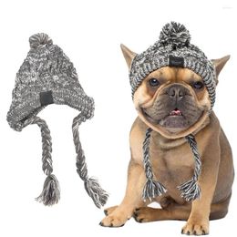 Dog Apparel Winter Pet Cat Hat Cap Christmas Windproof Hats Woollen Fur Ball Warm Windbreak Knitted Large