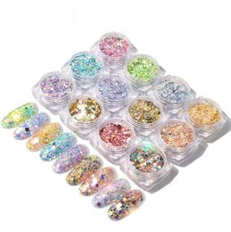 1 Pot Chameleon Nail Art Glitter Sparkle Changing Pigment Holo Sequins Nail Flakes 12 COLORS for choice4223936