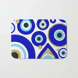 Bath Mats Bathroom Rugs Evil Eye Charms On White Mat Flannel Absorbent Non Slip Doormat Entrance Door Room