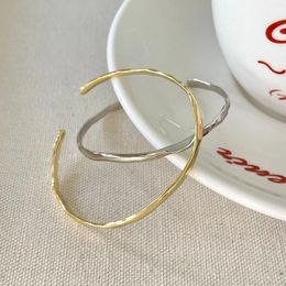 Bangle Sweet Elegant Charms Metal Gold Silver Colour Opening Round Irregular For Women Fashion Bracelet Jewellery Gift