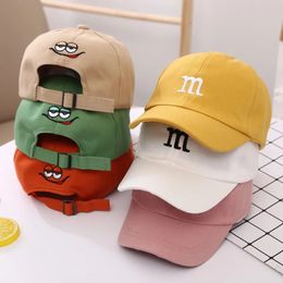 Childrens Kid Baseball Cap for Girls Boy Hats Sunscreen Baby Hat Hip Hop M Letter Embroidered Kids Caps 1681215 Years 240430