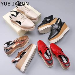 Casual Shoes YUE JABON White Flat Platform Women Thick Sole Lace Up High Heel Wedge Woman Solid Square Toe Sandals